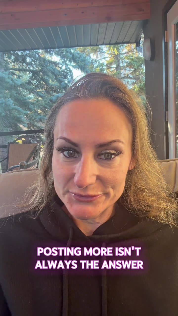 Video still: Amanda explains that posting more isn't always the answer