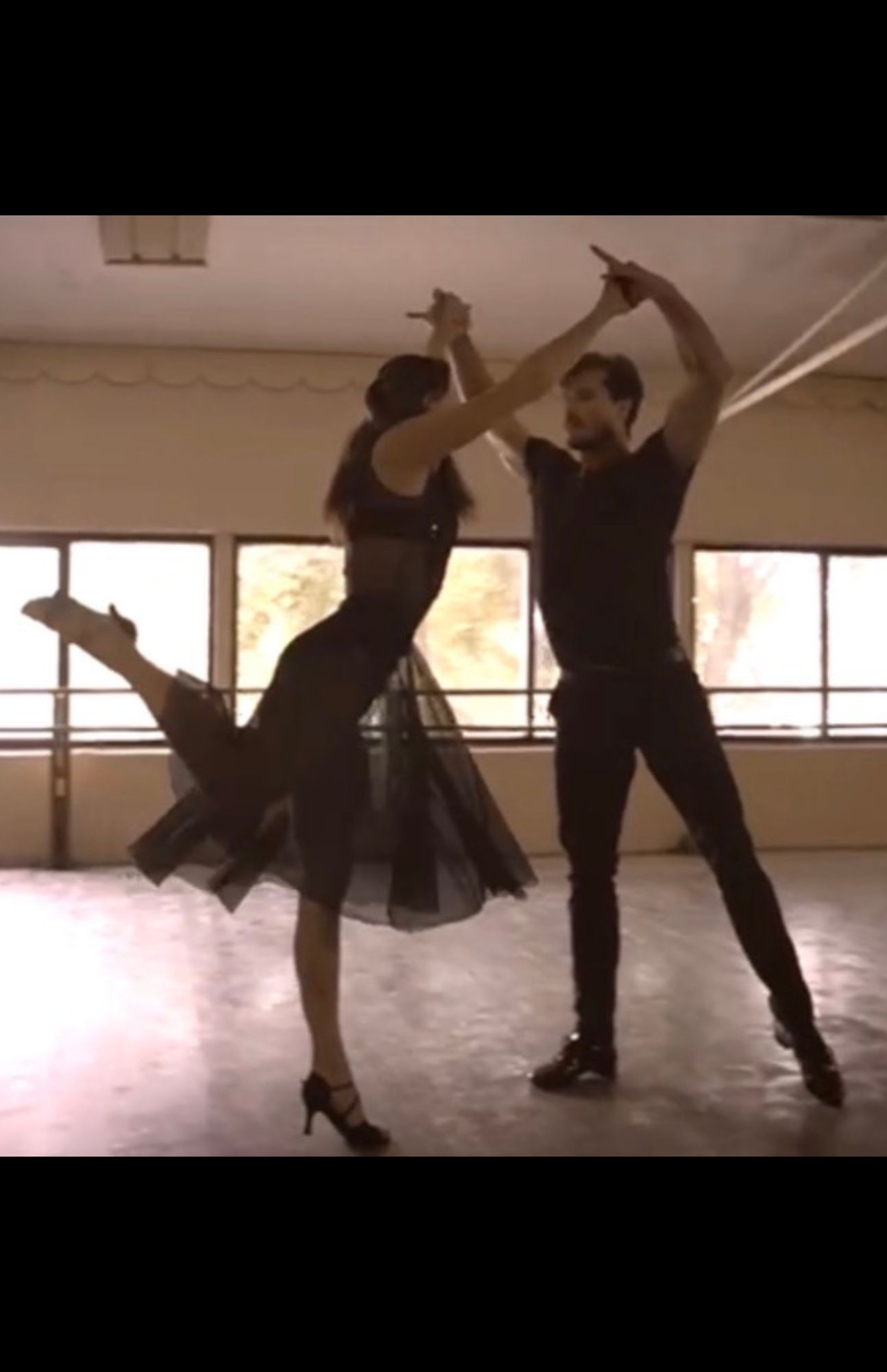Amanda performing with her dance partner — on-camera storytelling and presence work